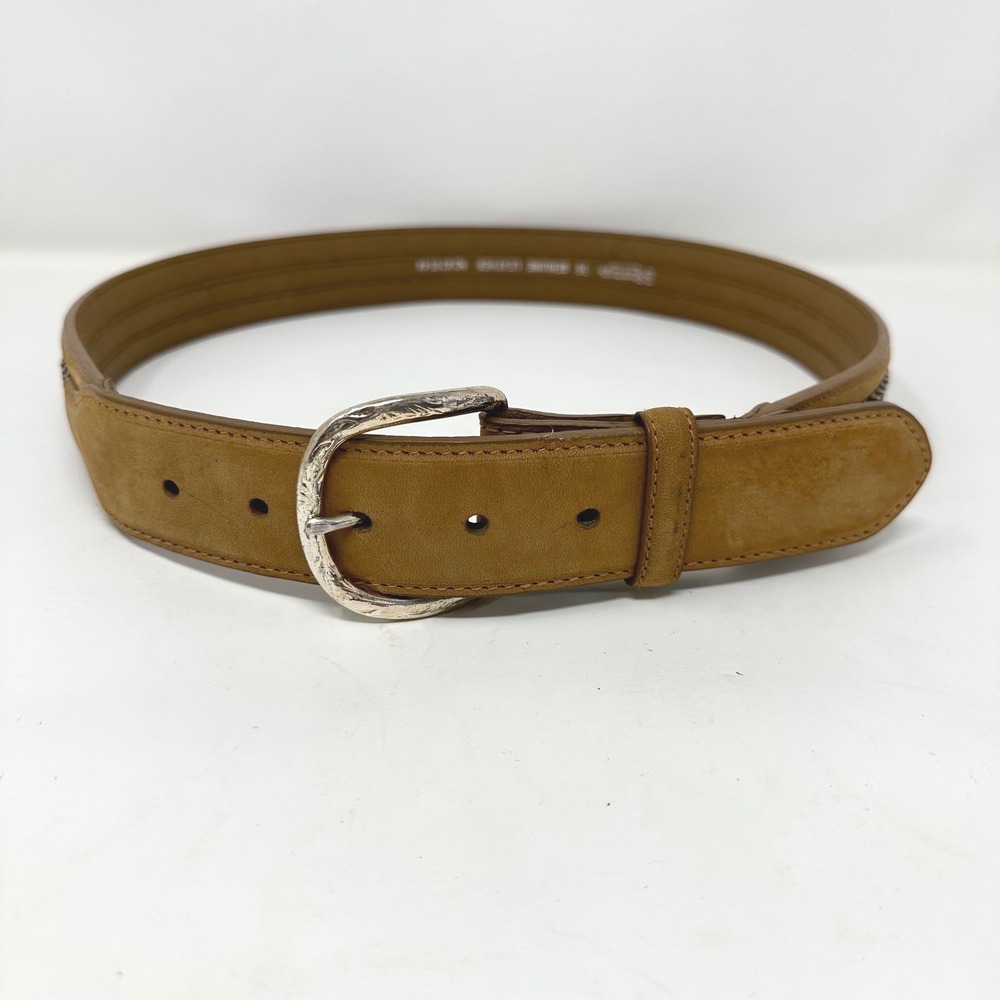 Nocona‎ Belt Co Leather Belt Mens 36 Tan Southwestern Woven Inlay Cowboy